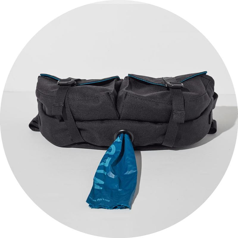 Wildebeest Farallon Field Day Bag - Waterproof, Magnetic Treat Pockets & Built-In Poop Bag Dispenser with Waist Strap