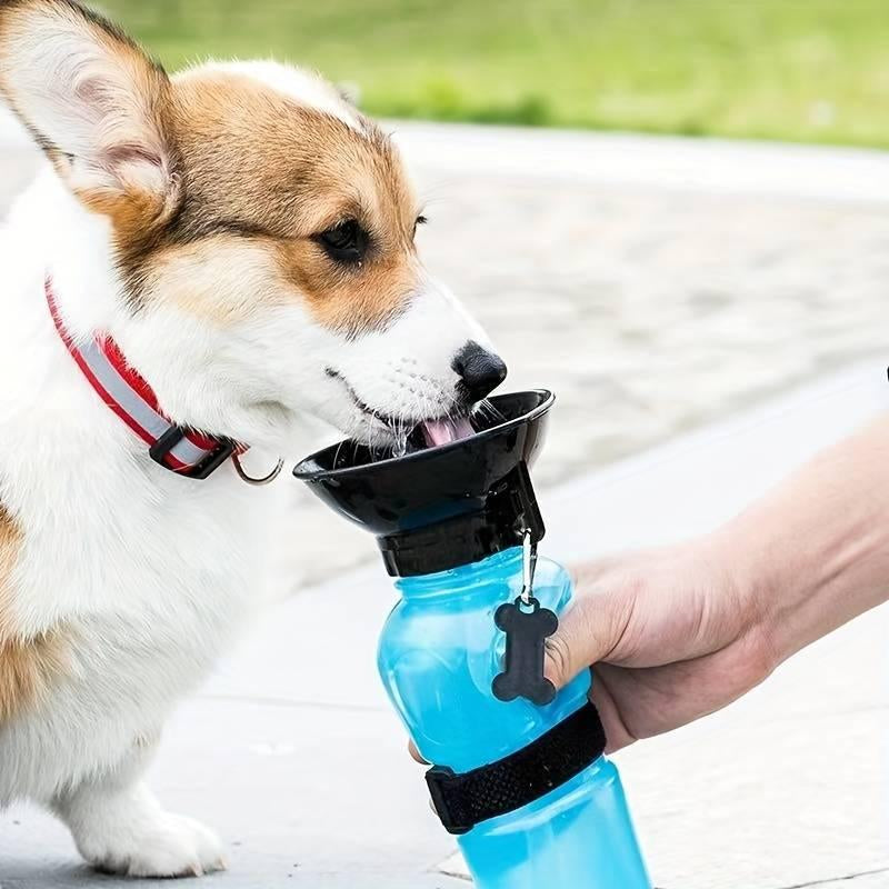 Portable Leak-Proof Dog Water Bowl - 500ml Foldable Travel Water Bottle & Feeder Dispenser for Pets