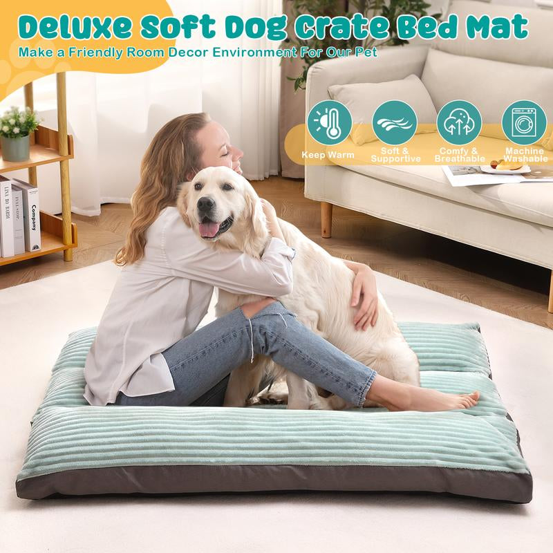Luxurious Large/XL Dog Bed - Washable Flannel Cover, Super Soft & Comfy Anti-Slip Sleeping Mat for Ultimate Pet Comfort