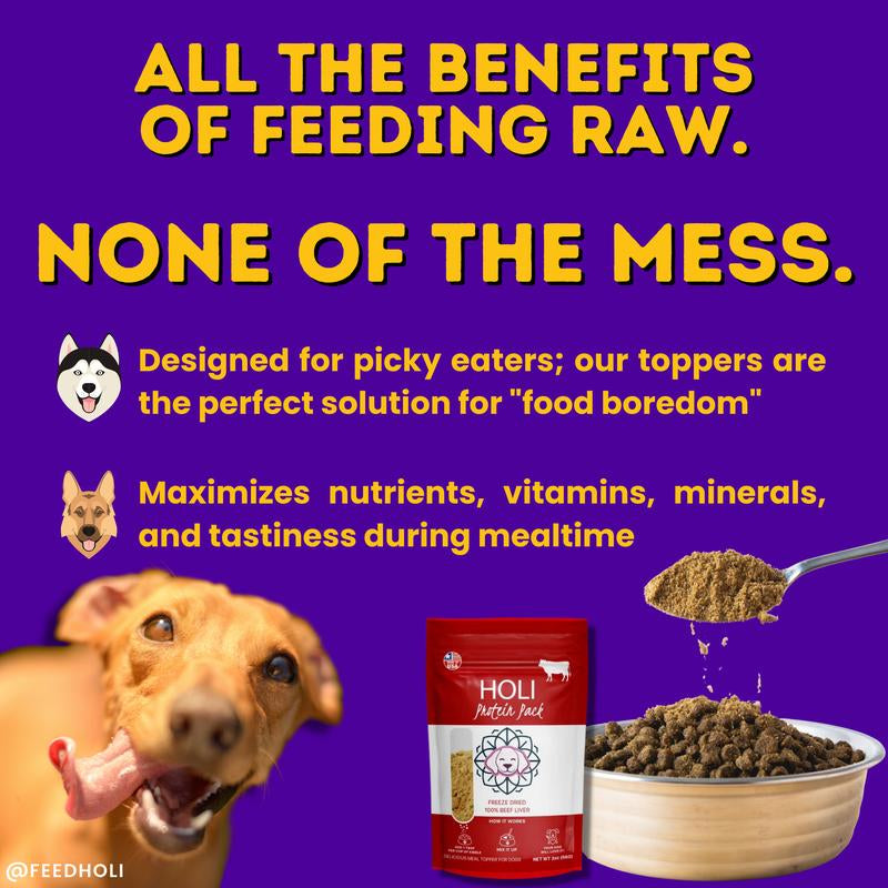 HOLI Freeze-Dried Raw Chicken Breast Dog Food Topper - 100% Natural and Nutritious Supplemental Feeding for Pups