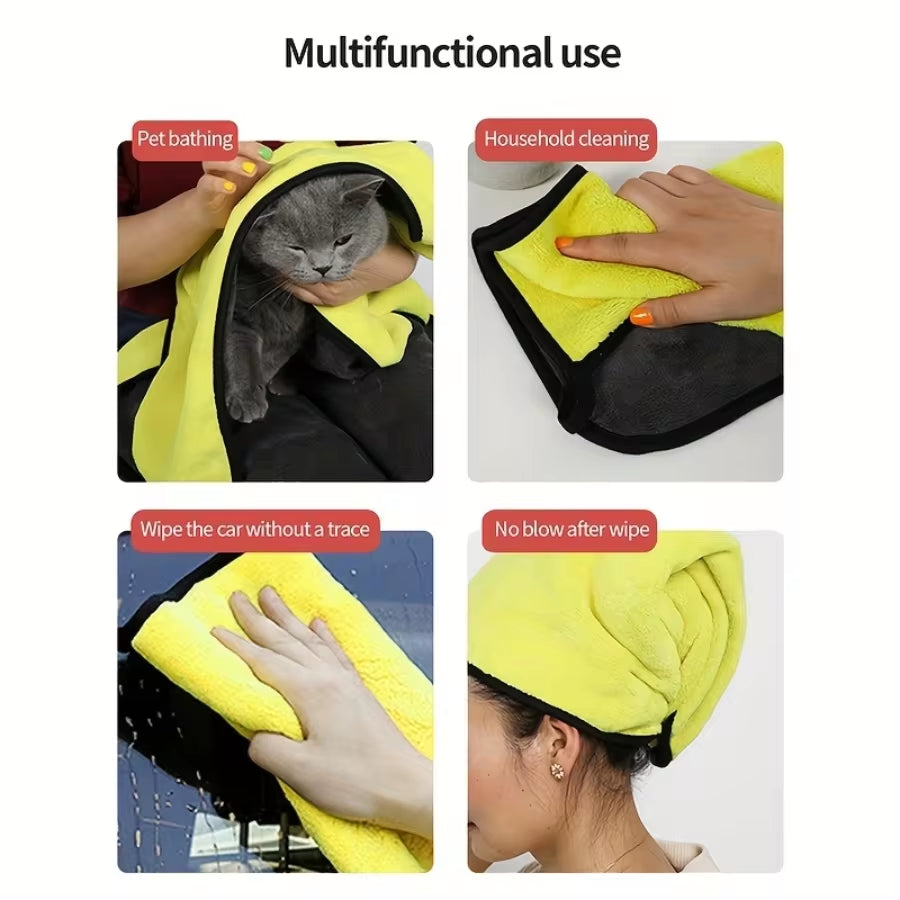 Microfiber Absorbent Towel for Dogs - Bathing Towel and Robe Wiping Cloth