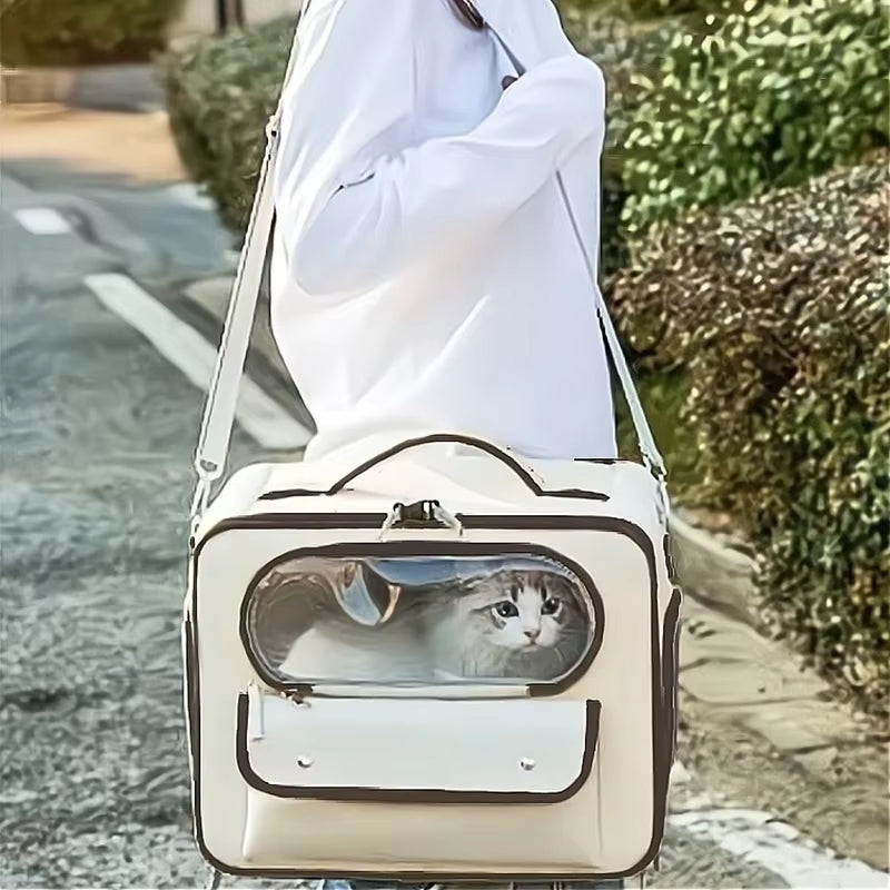 Multifunctional Pet Transport Backpack - Portable Travel Bag with Large Capacity and Breathable Design for Cats - Durable and Thick Construction