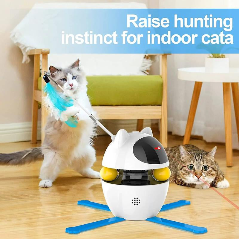 4-in-1 Interactive Cat Toy Set - Feather, Laser & Ball Toys for Endless Fun!