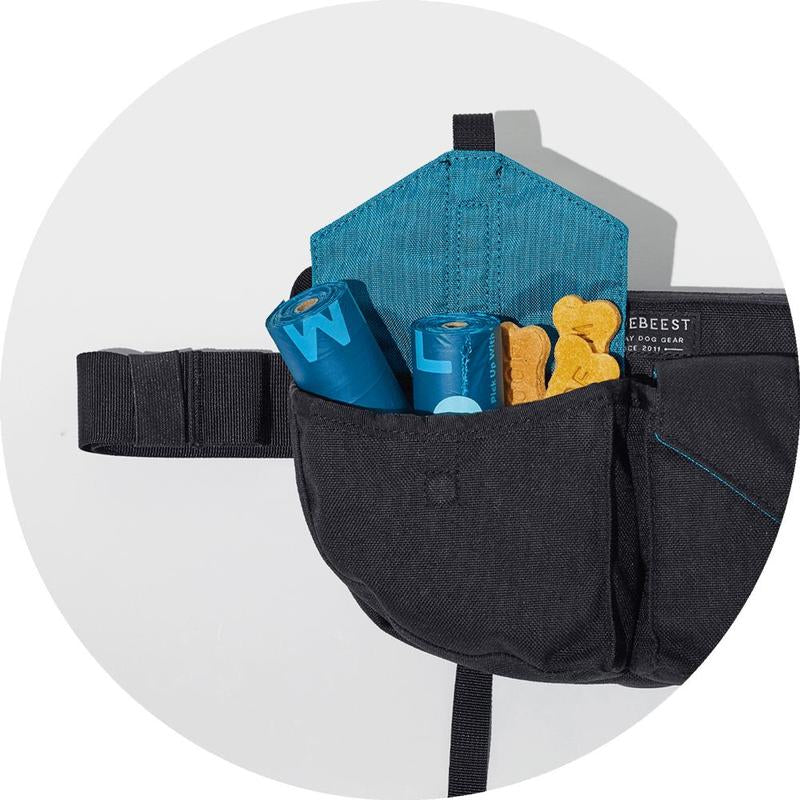 Wildebeest Farallon Field Day Bag - Waterproof, Magnetic Treat Pockets & Built-In Poop Bag Dispenser with Waist Strap