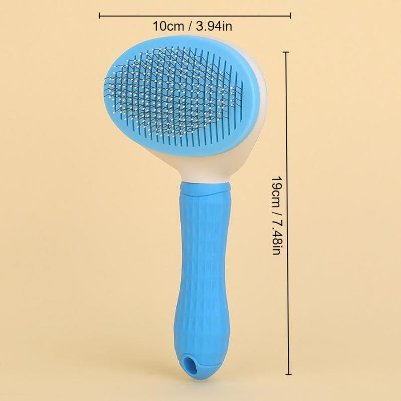 Pet Hair Removal Brush, Button Self-Cleaning Hair Comb, for Cats and Dogs, Christmas Gift