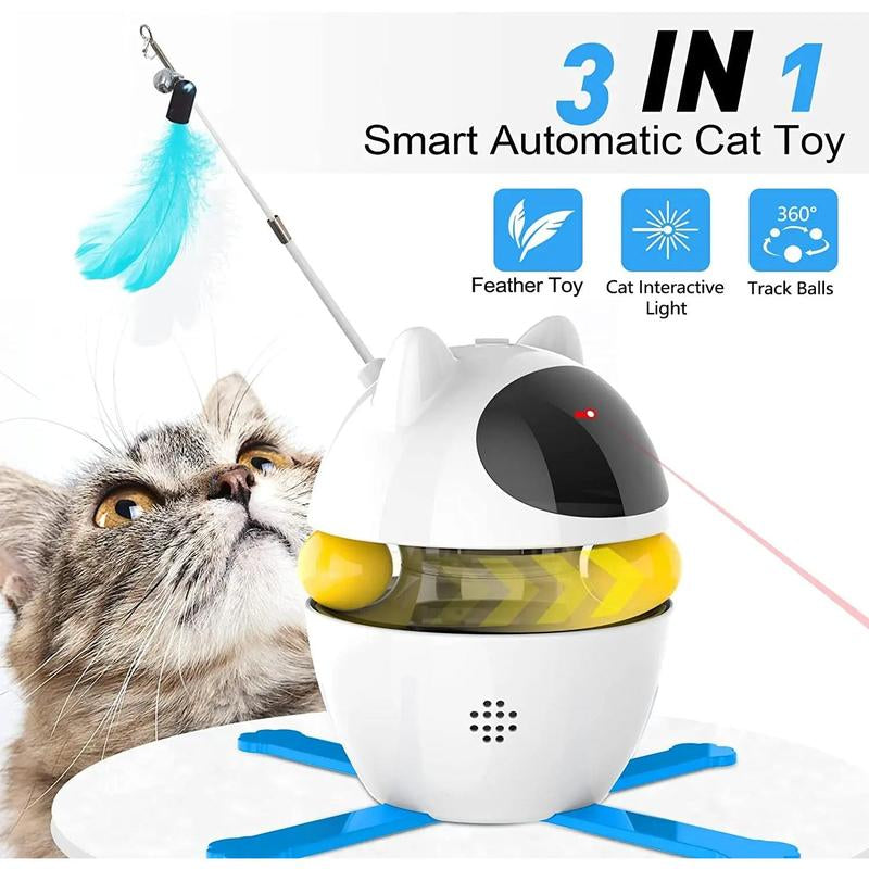 4-in-1 Interactive Cat Toy Set - Feather, Laser & Ball Toys for Endless Fun!