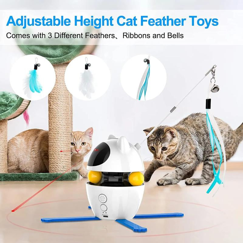 4-in-1 Interactive Cat Toy Set - Feather, Laser & Ball Toys for Endless Fun!