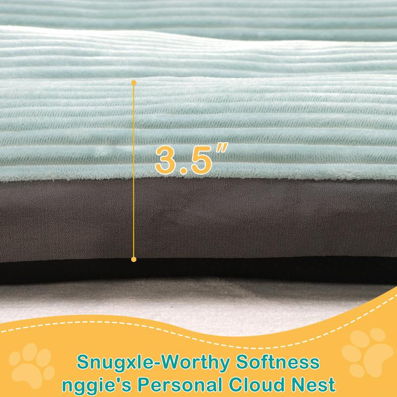 Luxurious Large/XL Dog Bed - Washable Flannel Cover, Super Soft & Comfy Anti-Slip Sleeping Mat for Ultimate Pet Comfort