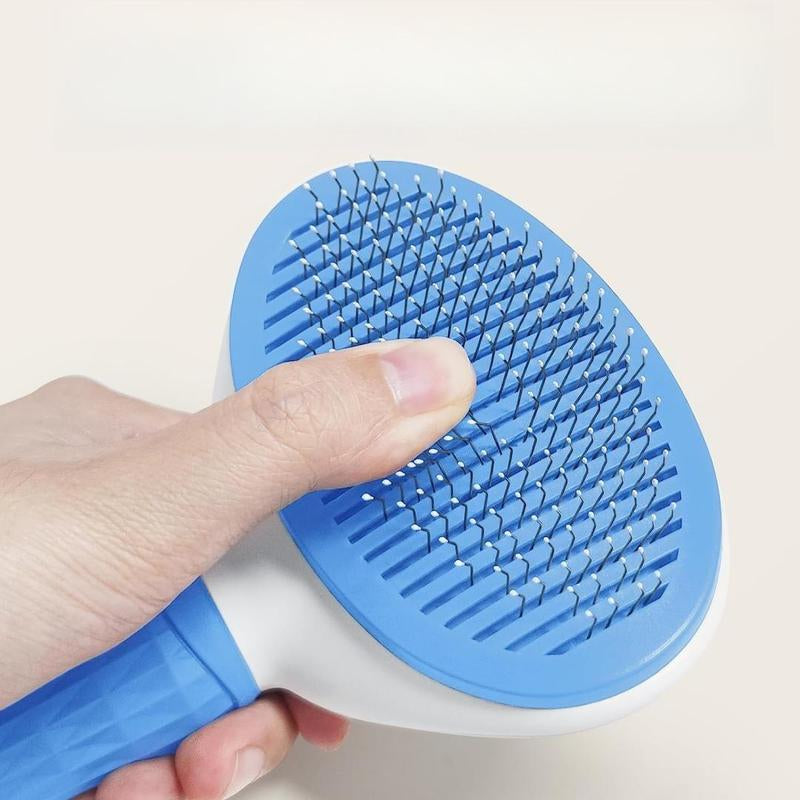 Pet Hair Removal Brush, Button Self-Cleaning Hair Comb, for Cats and Dogs, Christmas Gift