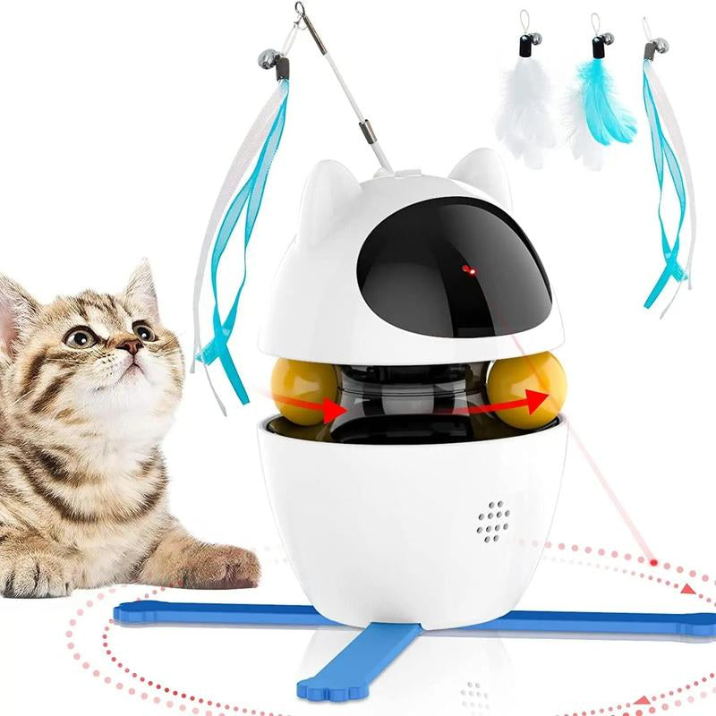 4-in-1 Interactive Cat Toy Set - Feather, Laser & Ball Toys for Endless Fun!