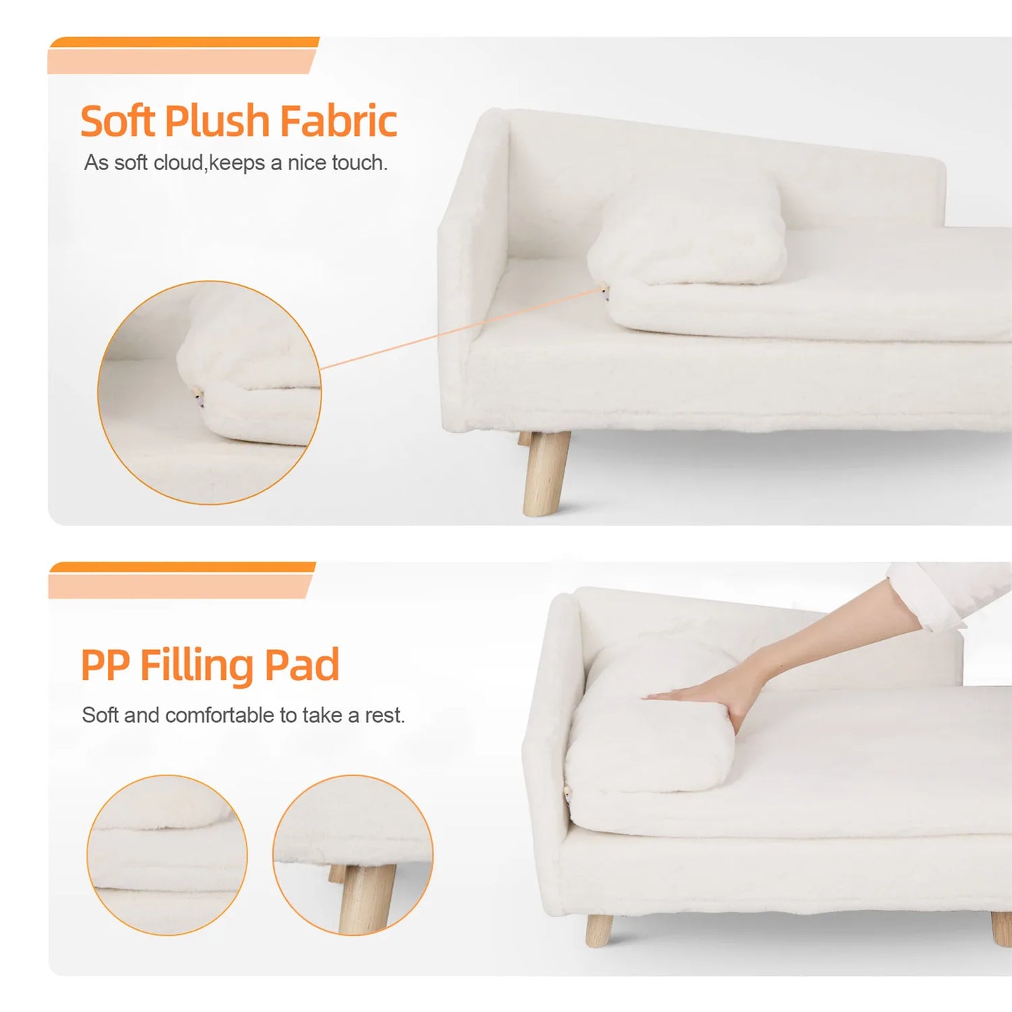 Elevated Nordic Pet Stool Bed with Sturdy Wood Legs