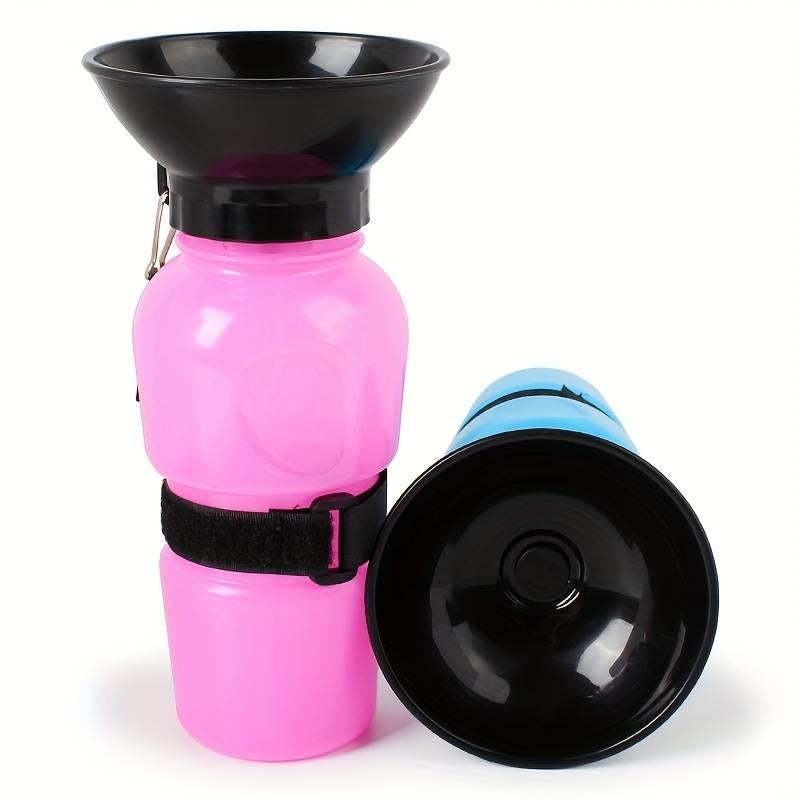 Portable Leak-Proof Dog Water Bowl - 500ml Foldable Travel Water Bottle & Feeder Dispenser for Pets