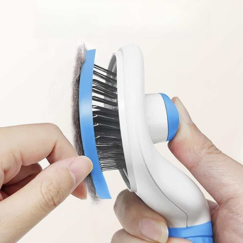 Pet Hair Removal Brush, Button Self-Cleaning Hair Comb, for Cats and Dogs, Christmas Gift