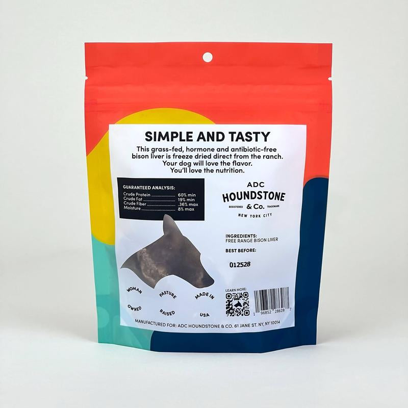 Premium All-Natural BISON LIVER Freeze-Dried Dog Treats - 2 Oz Bag, Ethically Sourced & Made in the USA