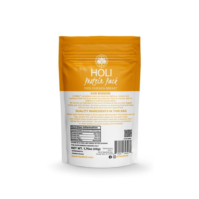 HOLI Freeze-Dried Raw Chicken Breast Dog Food Topper - 100% Natural and Nutritious Supplemental Feeding for Pups