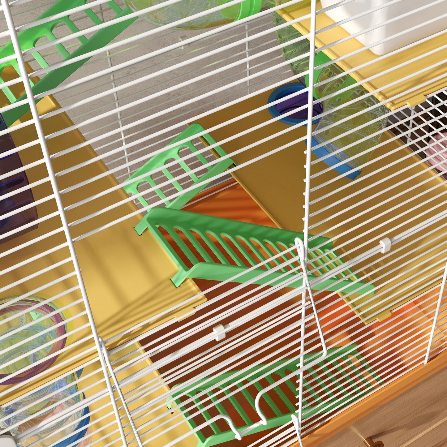 5 Tier Hamster Cage Carrier Habitat W/ Exercise Wheels by Pawhut
