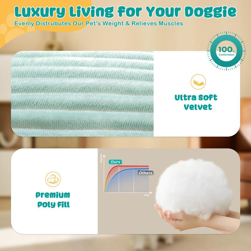 Luxurious Large/XL Dog Bed - Washable Flannel Cover, Super Soft & Comfy Anti-Slip Sleeping Mat for Ultimate Pet Comfort