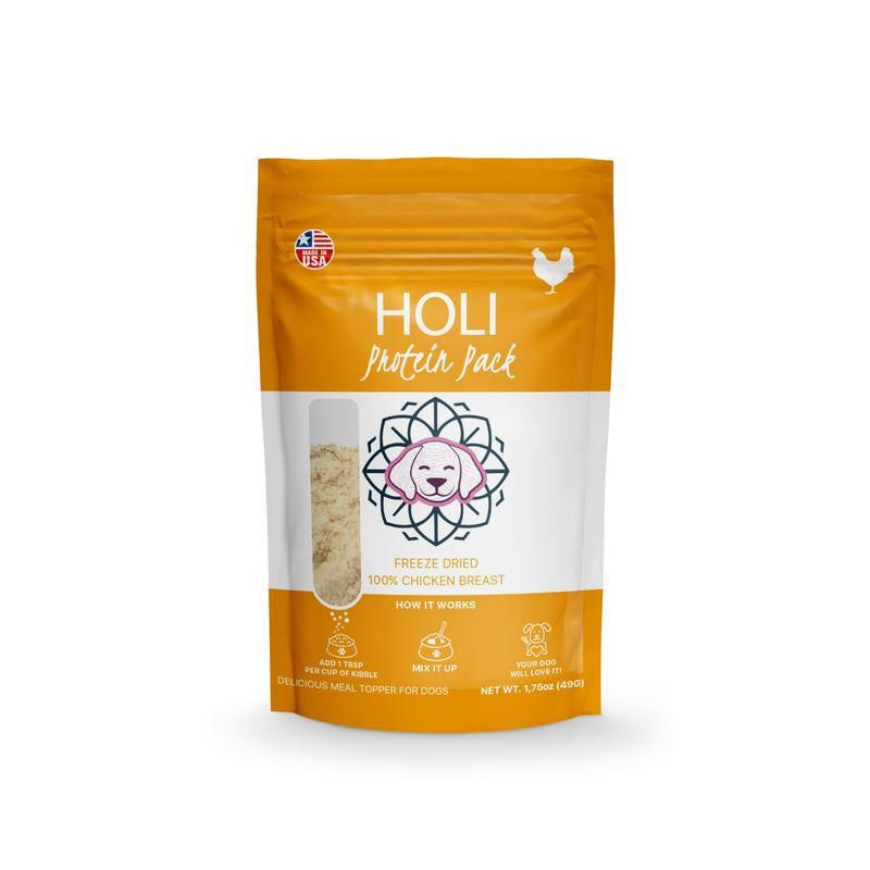 HOLI Freeze-Dried Raw Chicken Breast Dog Food Topper - 100% Natural and Nutritious Supplemental Feeding for Pups