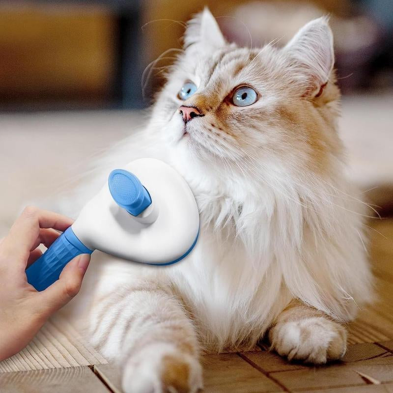 Pet Hair Removal Brush, Button Self-Cleaning Hair Comb, for Cats and Dogs, Christmas Gift
