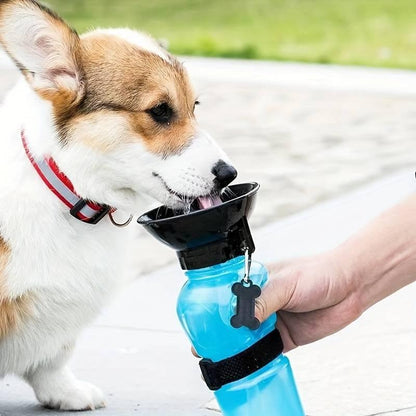 Portable Leak-Proof Dog Water Bowl - 500ml Foldable Travel Water Bottle & Feeder Dispenser for Pets