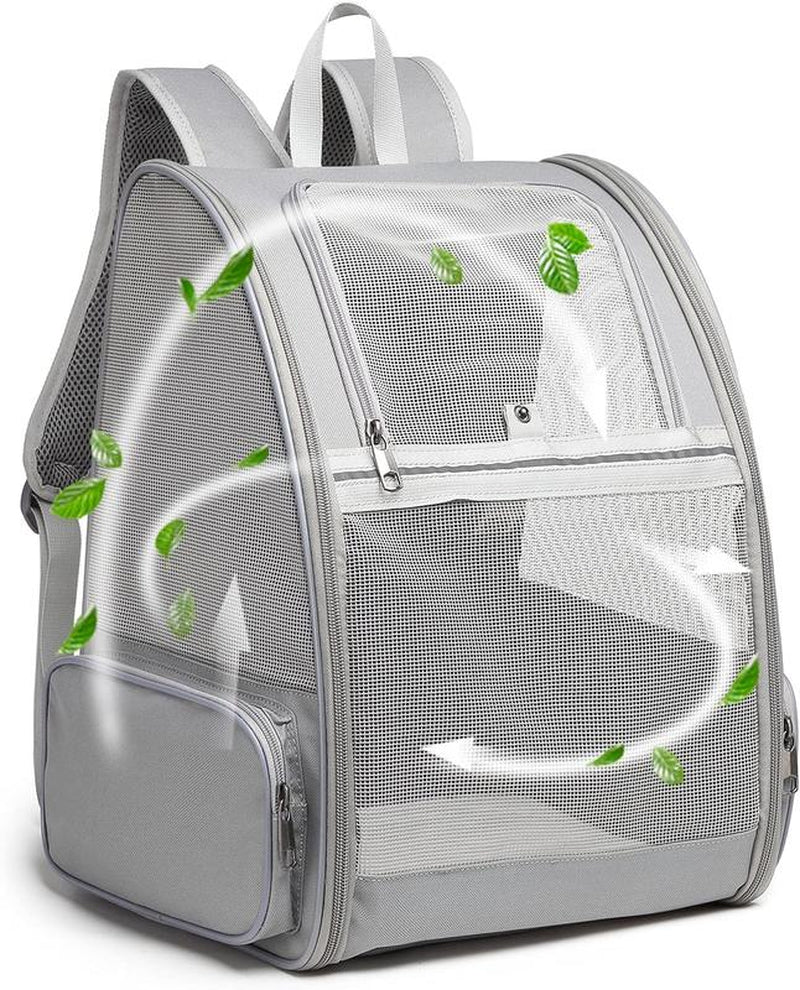 Stylish Texsens Collapsible Pet Backpack Carrier for Small Cats & Dogs - Light Gray Camouflage Canvas