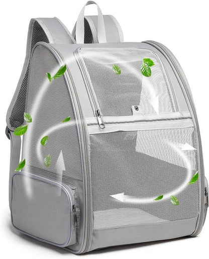 Stylish Texsens Collapsible Pet Backpack Carrier for Small Cats & Dogs - Light Gray Camouflage Canvas