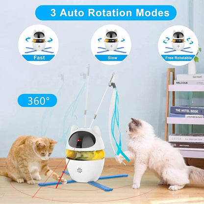 4-in-1 Interactive Cat Toy Set - Feather, Laser & Ball Toys for Endless Fun!