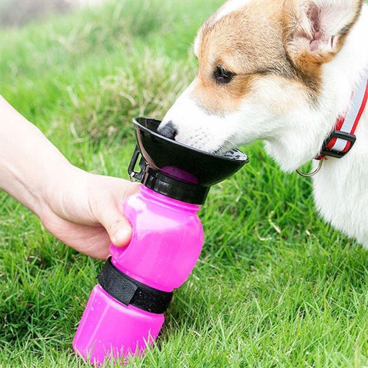 Portable Leak-Proof Dog Water Bowl - 500ml Foldable Travel Water Bottle & Feeder Dispenser for Pets