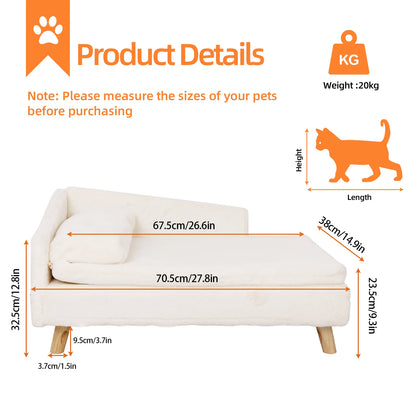 Elevated Nordic Pet Stool Bed with Sturdy Wood Legs