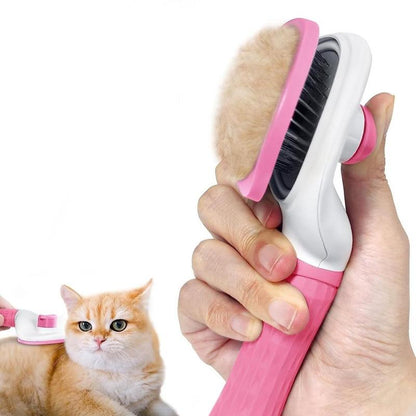 Pet Hair Removal Brush, Button Self-Cleaning Hair Comb, for Cats and Dogs, Christmas Gift