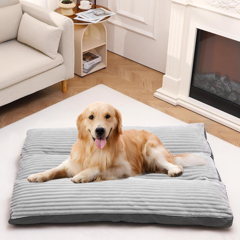 Luxurious Large/XL Dog Bed - Washable Flannel Cover, Super Soft & Comfy Anti-Slip Sleeping Mat for Ultimate Pet Comfort