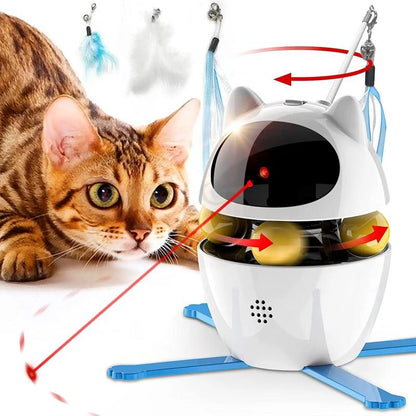 4-in-1 Interactive Cat Toy Set - Feather, Laser & Ball Toys for Endless Fun!
