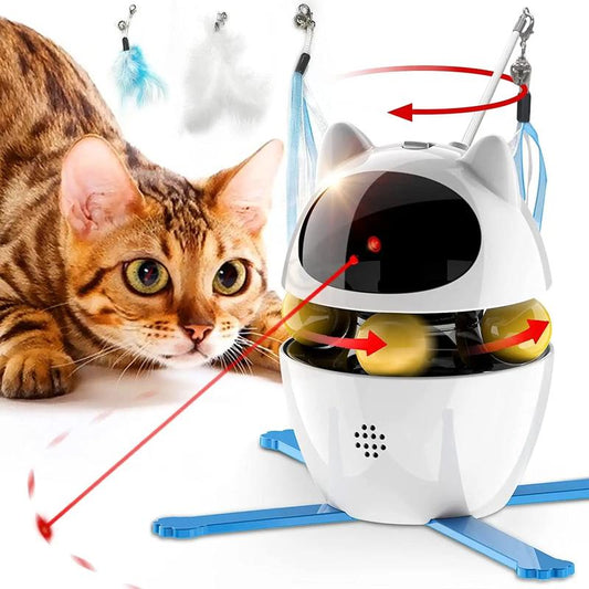 4-in-1 Interactive Cat Toy Set - Feather, Laser & Ball Toys for Endless Fun!