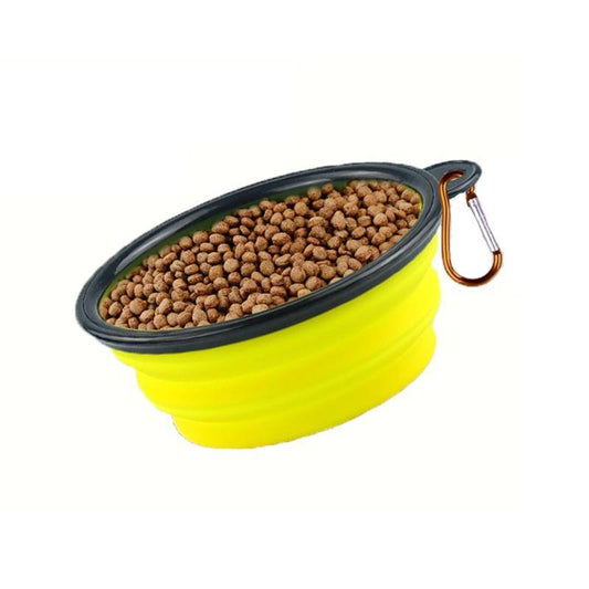 Ultimate Portable Travel Dog Bowl - Foldable Silicone Pet Feeder with Carabiner Clip for Dogs & Cats