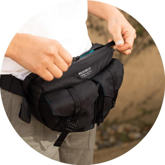 Wildebeest Farallon Field Day Bag - Waterproof, Magnetic Treat Pockets & Built-In Poop Bag Dispenser with Waist Strap