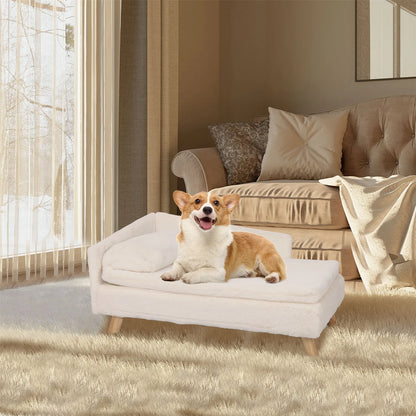 Elevated Nordic Pet Stool Bed with Sturdy Wood Legs